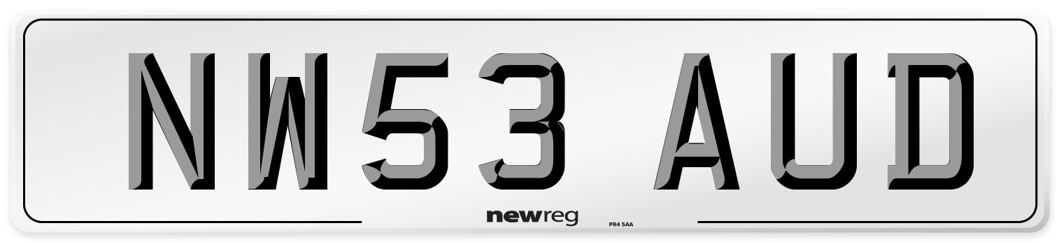 NW53 AUD Number Plate from New Reg